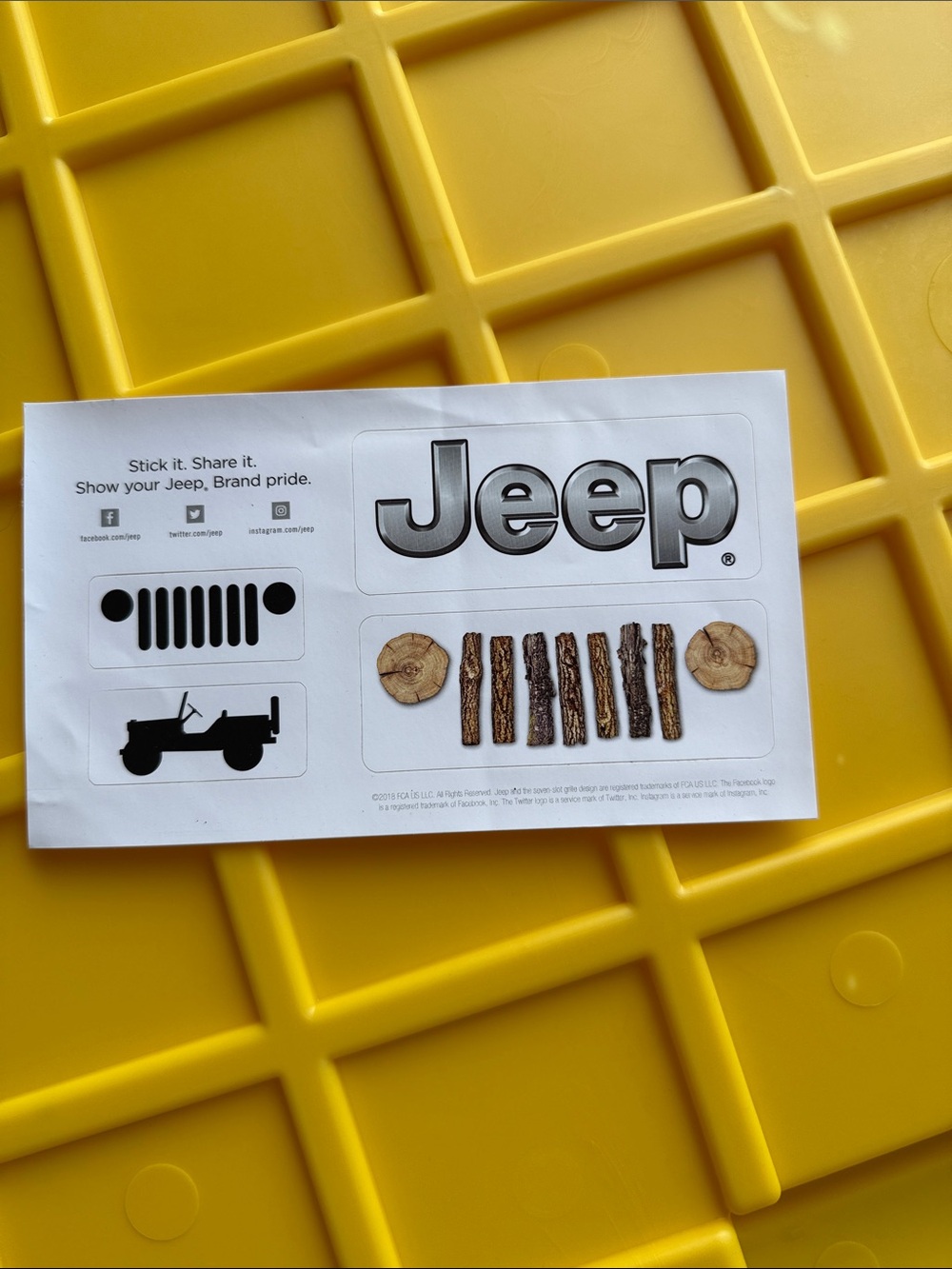 Jeep Sticker Sheet - Black and Brown wood Accents
